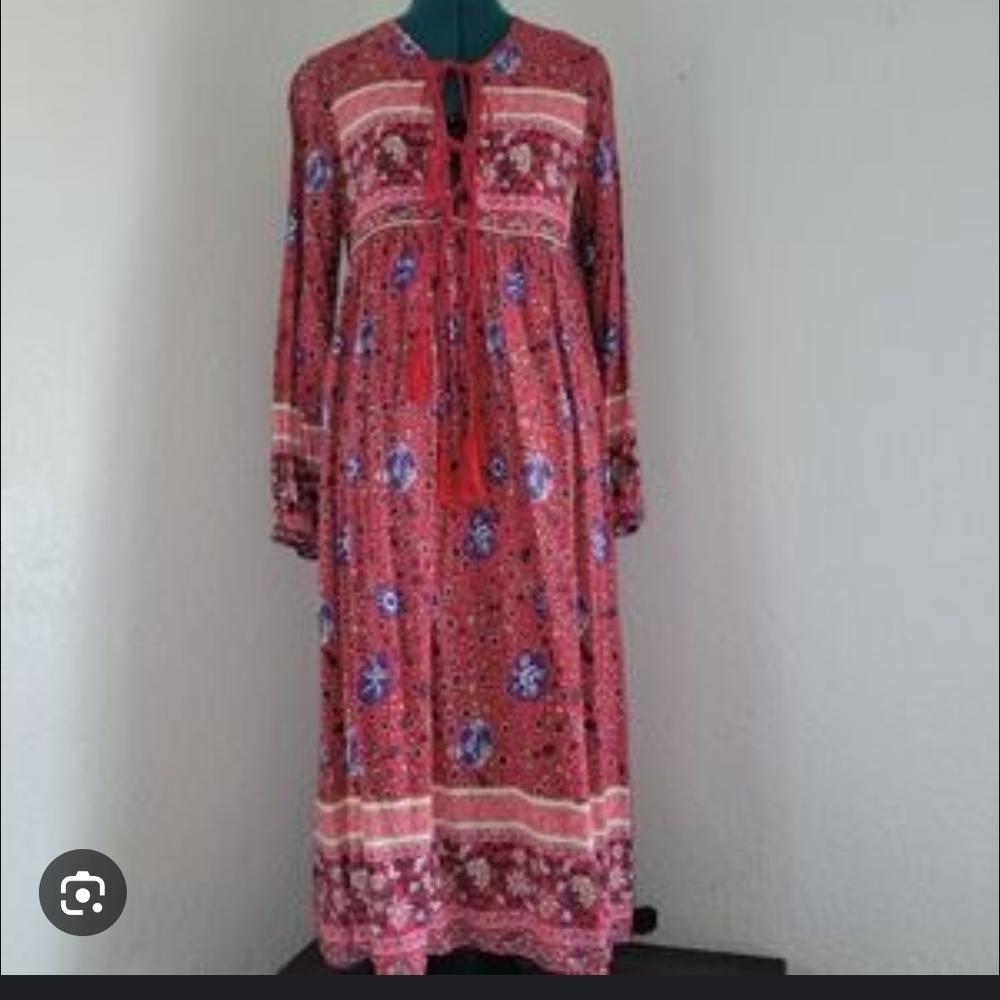 Floral Red and Blue Women's Dress